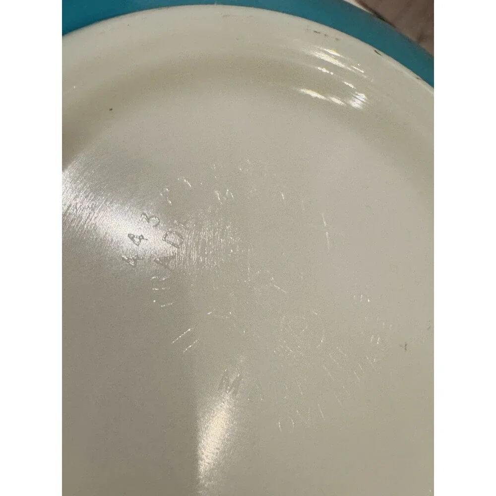 Vintage Pyrex Turquoise Hospitality Casserole 2-Qt Complete Model 443-CW-1